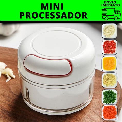 Multiprocessador Pequeno - Mini Processador Multiprocessador Triturador Manual 2 Lâminas Inox Alho ...