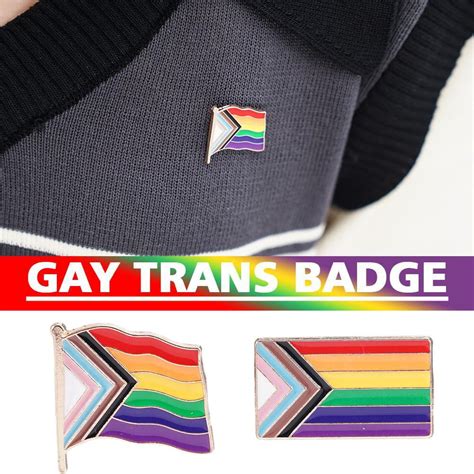 Misterolina Progress Pride Badge Lapel Pin LGBTQIA LGBTQ Gay Trans Minorities Rights Walmart