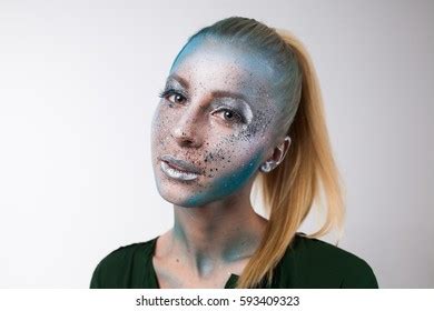 Portrait Beautiful Blonde Girl Fantasy Bodyart Stock Photo Shutterstock