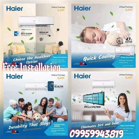 HAIER DC INVERTER SPLIT TYPE AIRCON WITH FREE INSTALLATION, TV & Home ...