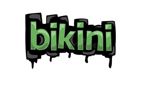 Desenho Do Vetor De Escrita De Bikini Em Fundo Branco Ilustração Stock Ilustração de