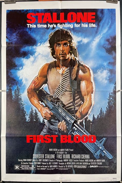 blood original folded sylvester stallone  poster original