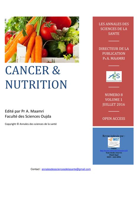 PDF Cancer Et Nutrition