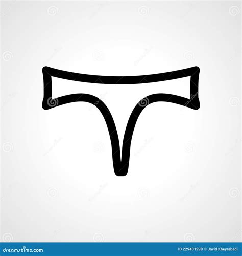 Woman Bikini Panty Line Icon Woman Bikini Panty Linear Outline Icon Stock Vector Illustration