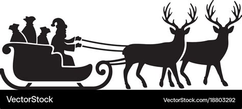 Santa Claus Riding On A Reindeer Royalty Free Vector Image