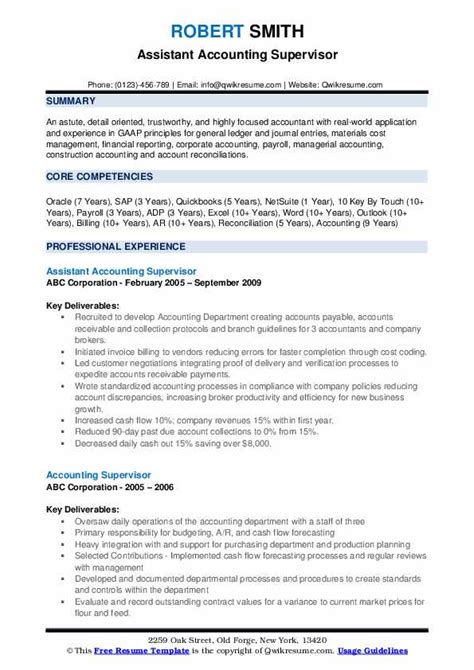 10 Accounting Supervisor Resume Samples And Templates For 2025