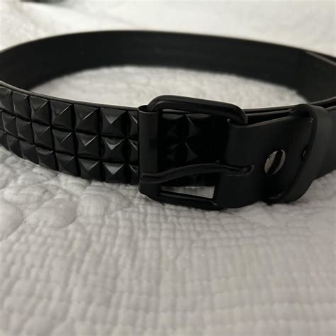 Black Studded Hot Topic Belt Size L Hole Created Depop