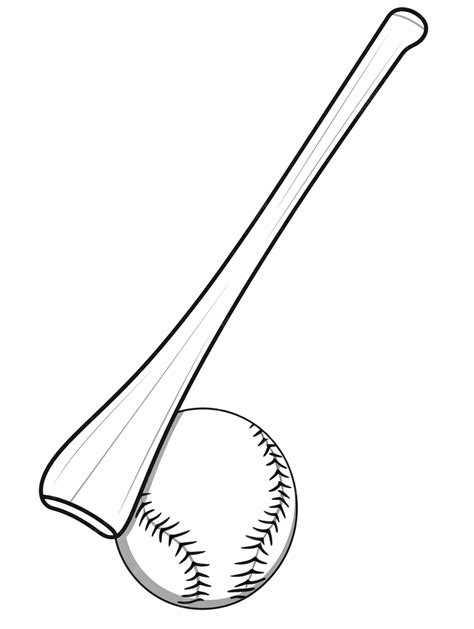 Premium Photo Baseball Bat And Ball Coloring Page Generative Ai