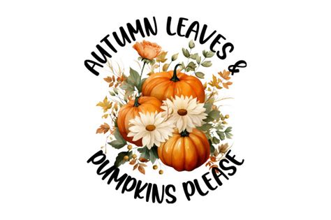 Fall Autumn Leaves Pumpkin Sublimation Graphic By Rainbow Twist