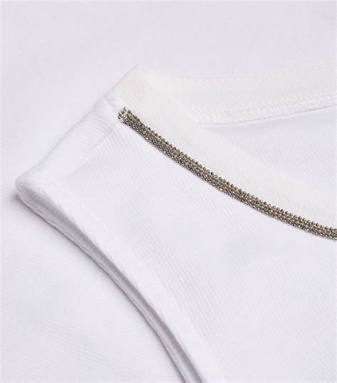 Fabiana Filippi White Chain Detail Tank Top Harrods UK