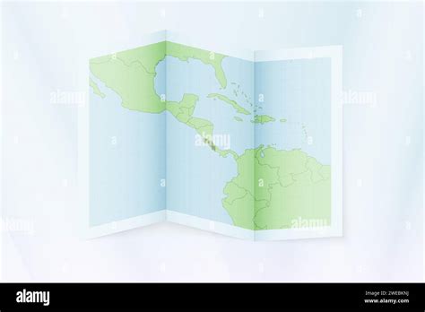 Costa Rica Map Folded Paper With Costa Rica Map Vector Illustration