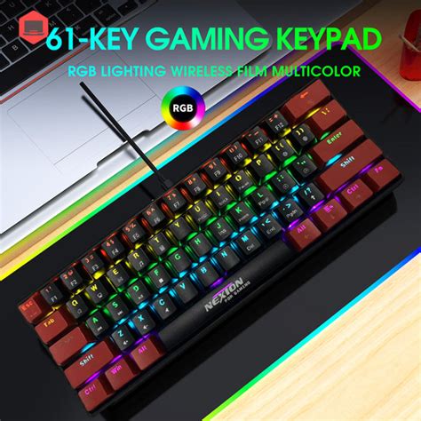 Nexion Type C Mechanical Keyboard With Blue Switch Hot Swappable Rgb Portable Gaming Keyboard