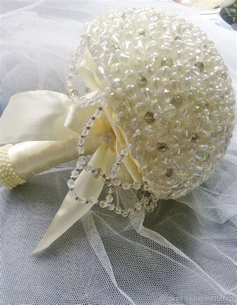 Букет из бусин – заказать на Ярмарке Мастеров – 9CDYNRU | Свадебные ...