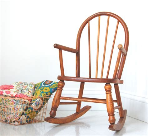 Vintage Rocking Chair Wooden Childs 1920s 1930s