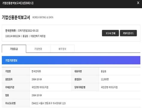 기업신용분석보고서1년kr2 2 기업신용조회 거래처신용조회 크레탑 기업데이터 Data 부실채권 미수금회수 공공입찰용신용평가