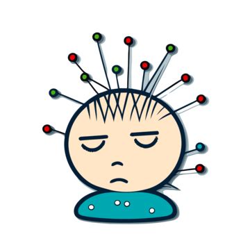 Acupuncture Clipart Cartoon Man With Pins And Needles In His Head