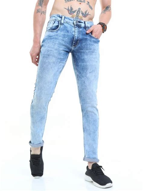 Slim Fit Plain Men Ice Blue Denim Jeans At Rs 249900piece In