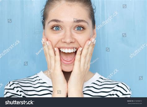 Close Portrait Female Oh My God Stock Photo 673898872 Shutterstock