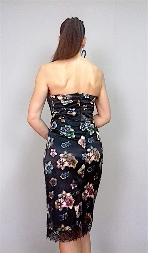 Black Floral Tango Dress Etsy Tango Outfit Tango Dress Satin