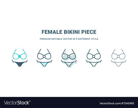 Female Bikini Piece Icon In Different Style Vector Image