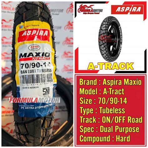 Promo Aspira Maxio Atract Ring 14 Tubeless All Size Dual Purpose Ban