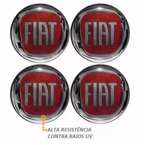 Jogo 4 Emblema Logo Adesivo Roda Fiat Vermelho 48mm MercadoLivre