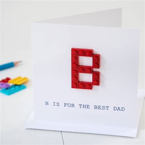 Personalised Building Block Initial Fathers Day Card By Twenty Seven