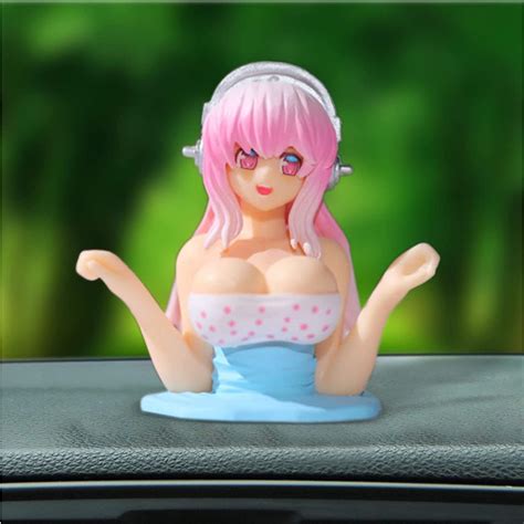 Ehoter Chest Shaking Ornaments Shake Shake Girl Car Dashboard Decorations Tide Play Q Version