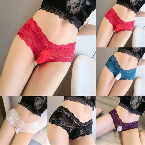 CULOTTE DE LINGERIE homme dentelle Sissy GString bikini slips string sous vêtem EUR