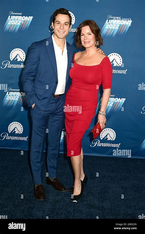 Skylar Astin And Marcia Gay Harden Of The So Help Me Todd Attend The Paramount Upfront