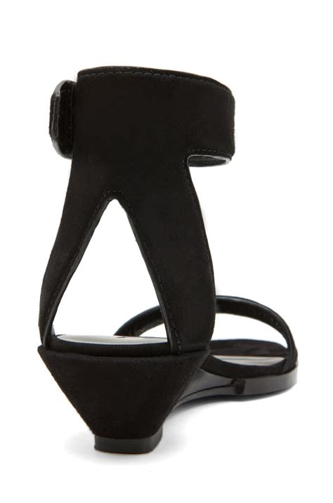 Alexander Wang Vika Wedge Sandal In Black Suede Fwrd