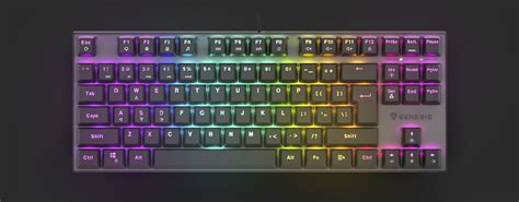 Genesis Klawiatura dla graczy podświetlana Thor TKL CZ SK RGB mechaniczna Red Hot Swap