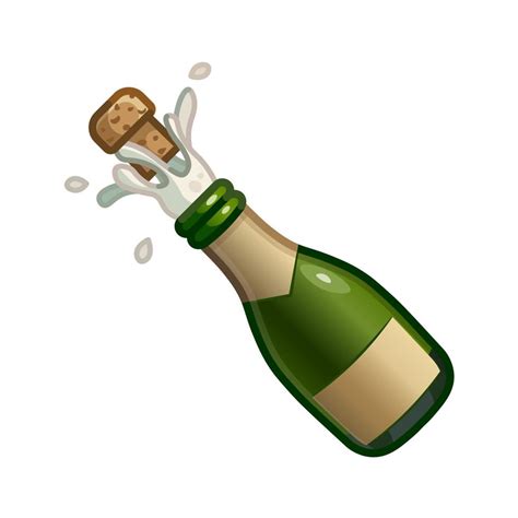 Bottle Of Champagne Large Size Icon Of Emoji Cocktail 19049725 Vector