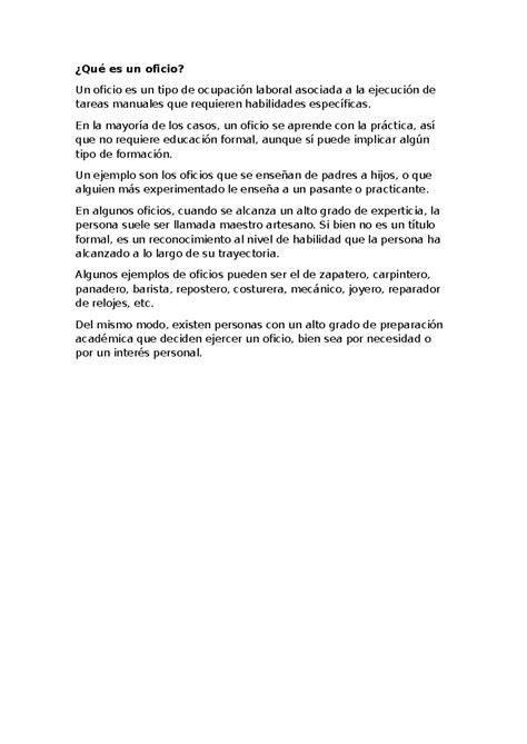 Que Es Un Oficio 8