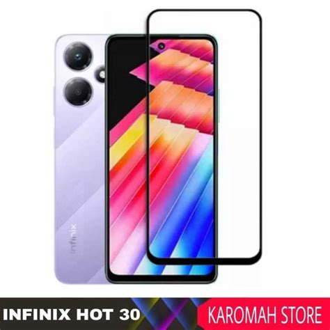 Tempered Glass INFINIX HOT 30 HOT 30I 20I HOT 20 5G 2022 Anti Gores Kaca Warna Hitam Full