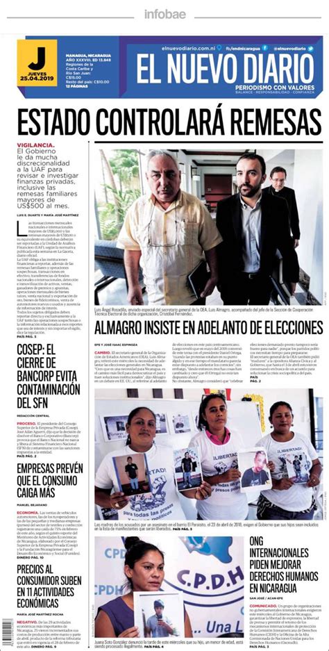 El Nuevo Diario Nicaragua 25 De Abril De 2019 Infobae