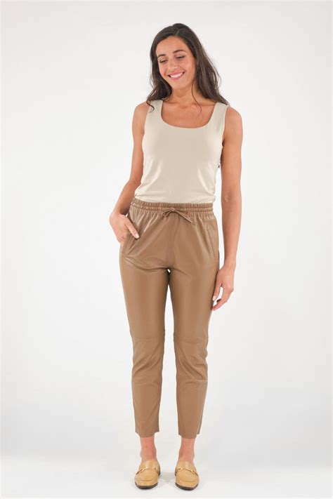 Pantalon Lastique En Cuir Agneau Oakwood Gift Caf Cesare Nori