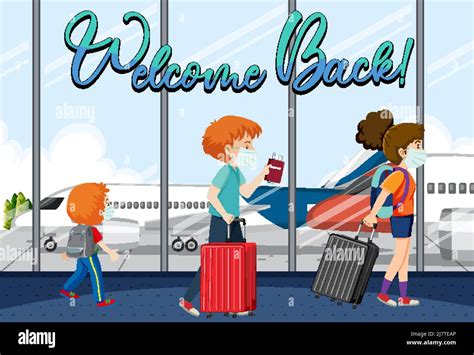 People Cartoon Characters In The Airport Illustration Stock Vector Image And Art Alamy