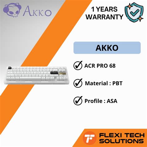 AKKO ACR PRO 68 Pre Assembled Gaming Keyboard ASA Profile Akko Crystal Switch Hot Swappable