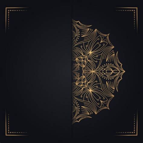 A Black And Gold Card With An Intricate Design