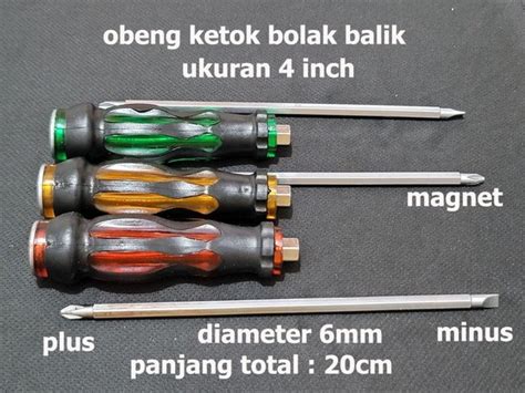 Jual Obeng Ketok Inch Diameter Mm Bolak Balik Minus Plus Magnet Di