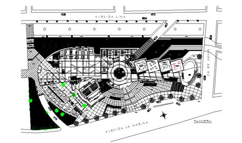 Convention center general layout plan and landscaping structure details ...