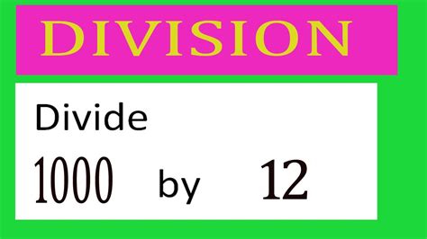 1000 Dividido Por 12 - Divide 1000 by 12 Divide completely - YouTube