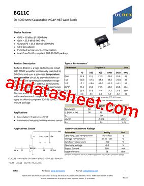 BG11C Datasheet(PDF) - BeRex Corporation