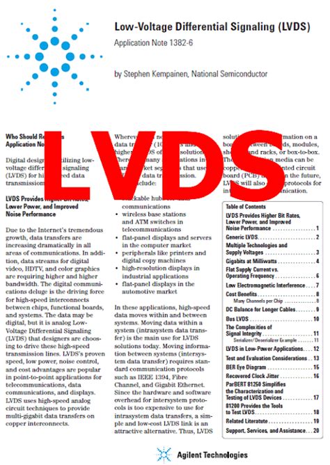 LVDS PDF - Low-Voltage Differential Signaling - Agilent