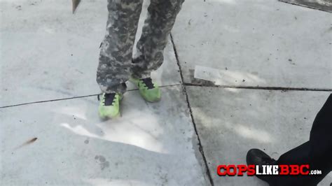 Military Dude Gets Arrested By Two Police Officers That Take Him To A Warehouse To Fuck Him Hard