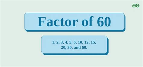 Factors Of 60 Geeksforgeeks
