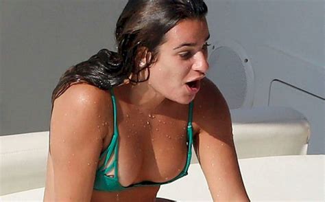 Lea Michele Bikini Nip Slip The Nip Slip