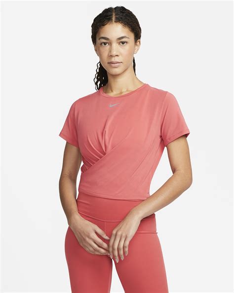 Haut court torsadé à manches courtes Nike Dri FIT One Luxe pour femme