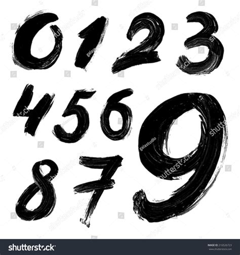 Black Handwritten Numbers On White Background Stock Vector (Royalty
